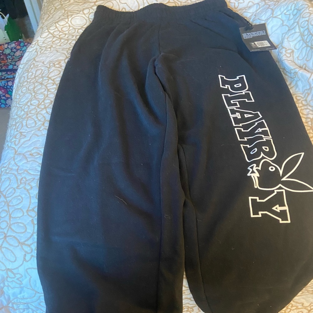 Black playboy sweatpants